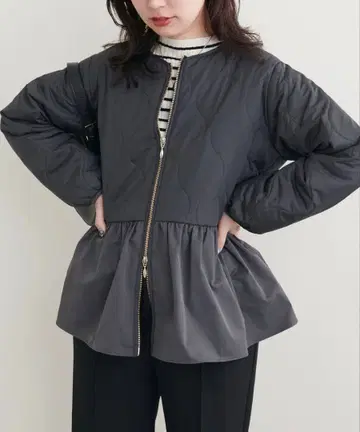 natural couture 퀼팅 페플럼 자켓
