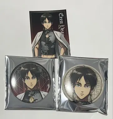 진격의 거인 트리 빌리지 란키쿠카 진격반점 캔뱃지 스티커 엘렌