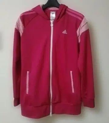 adidas 후드 부착 핑크 자켓 L