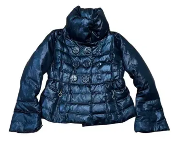 MONCLER 빅 버튼 플레어 슬리브 다운 자켓 블랙