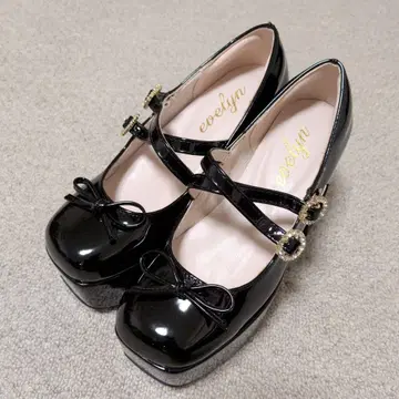 evelyn 멜리제인 통굽 로퍼 블랙 S 사이즈 양산형 지뢰계