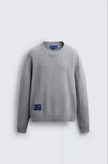 새상품 XL CHAMPION X ZARA 스트라이프 패턴 패치 스웨터