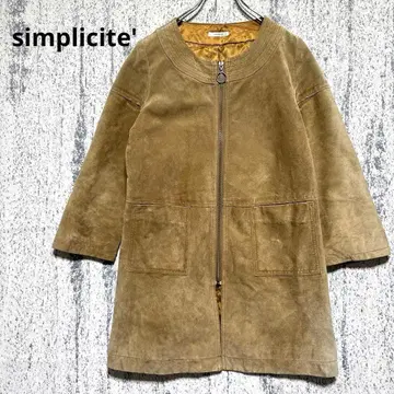 심플리시떼 노카라 자켓 베이지 스웨이드풍 돈피 컨디션 최상 M