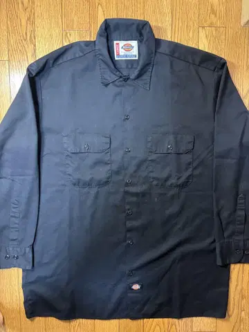 90s Dickies 블랙 긴팔 워크 셔츠