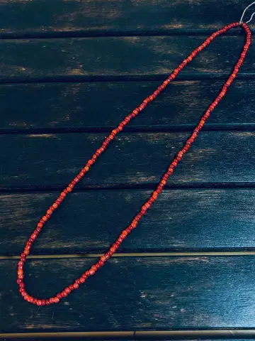 레어 혈적금적 앤티크 비즈 화이트하트 롱 착용 OK