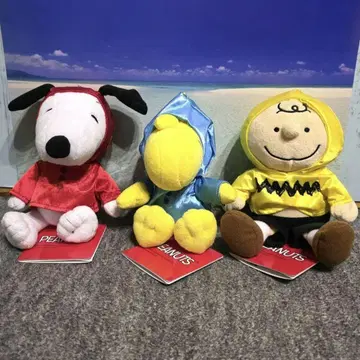 스누피 봉제 인형 레인코트 전종 세트