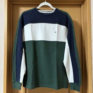 TOMMY HILFIGER M 롱티 네이비/화이트/그린