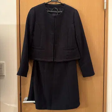 다크 네이비 트위드풍 셋업