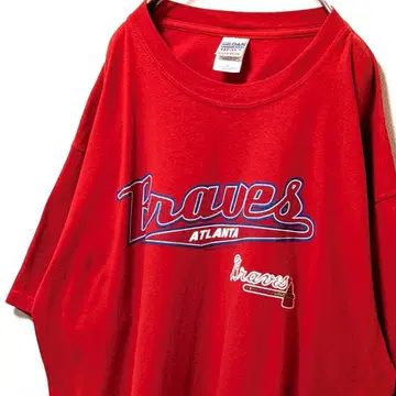 길단 MLB 애틀랜타 브레이브스 로고 티셔츠 레드 XL 구제 의류
