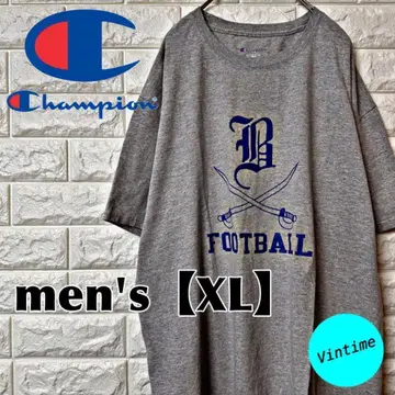 AH53 [ Champion ] 프린트 T셔츠 [ 남성용 XL ] 그레이