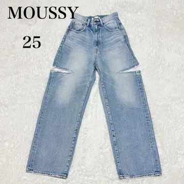 MOUSSY 데미지 데님 25 Y2K 그런지 빈티지 스트레이트