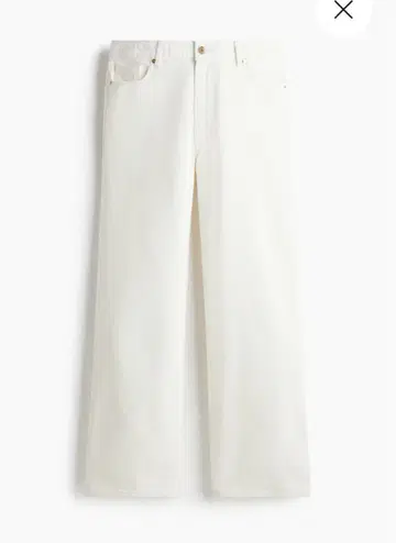 H&M 화이트 데님 와이드 레귤러 데님 사이즈 34