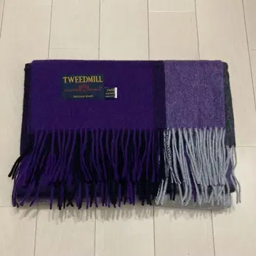 [ 희소 컬러 ] 미사용품 TWEEDMILL 체크 스톨 퍼플