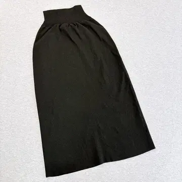 이디트 롱 스커트 허리밴딩 블랙 M 사이즈
