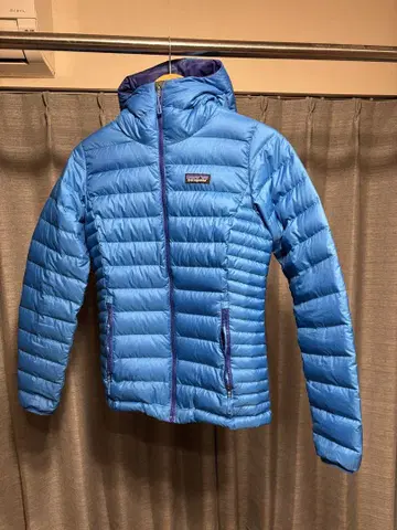 Patagonia 후드 부착 다운 자켓 블루