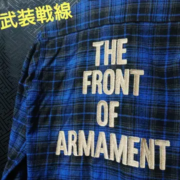 구제 의류 크로우즈 WORST 무장전선 자수 플란넬 셔츠 L