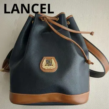 Lancel 숄더백 크로스바디 가죽 블랙 금장 로고 복조리
