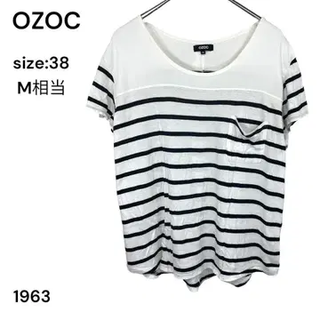 오조크 OZOC 셔츠 상의 반팔 보더 38 멋진 포켓