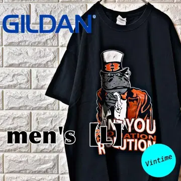 AH196 [GILDAN] 프린트T셔츠 [남성용 L] 블랙