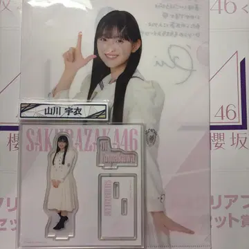 사쿠라자카46 복권 야마카와 우이 아크릴 스탠드 클리어 파일 케이블 클립