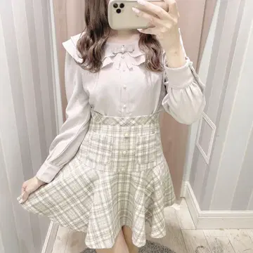 evelyn 스칼라 자수 더블 옷깃 블라우스