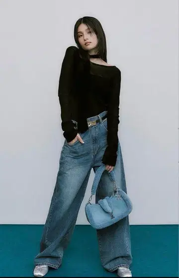 FRAY.ID 하이웨스트 와이드 데님 팬츠