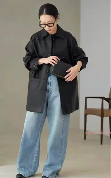 이번 시즌 Plage 레더 라이크 카 코트