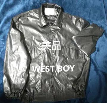 할인 서비스 해드립니다 WEST.BOY 블랙 페이크 레더 자켓