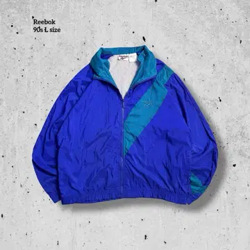 90s Reebok 나일론 자켓 블루 x 틸 L