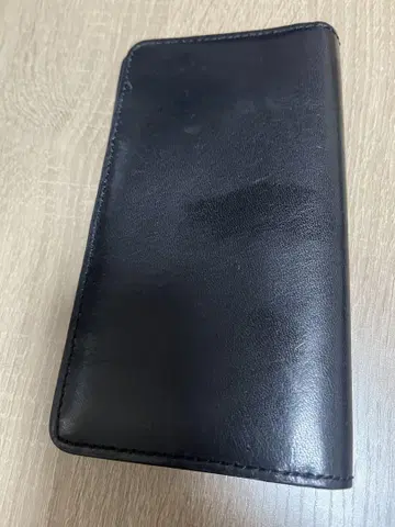 블랙 소가죽 장지갑 지퍼 포함
