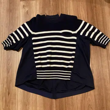 [ 새상품급 ] Sacai 이소재 절개 도킹 개더 슬리브 니트 셔츠