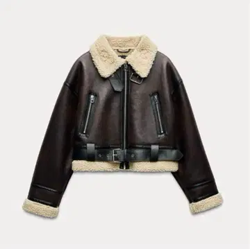 ZARA 무스탕 자켓 숏 기장 더블 페이스 자켓