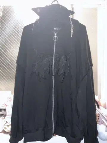 REFLEM 고양이 귀 집업 후드티 (블랙)