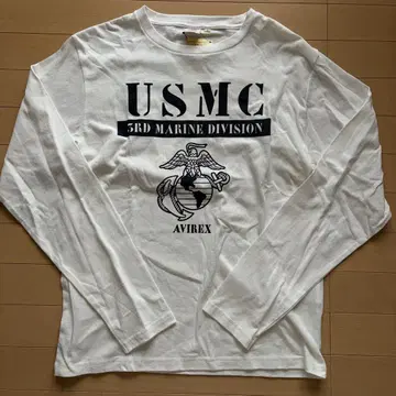 택 포함 미사용 새상품 AVIREX 아비렉스 USMC 롱T 화이트 L
