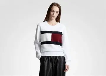 Tommy Hilfiger 플래그 크루넥 코튼 스웨터