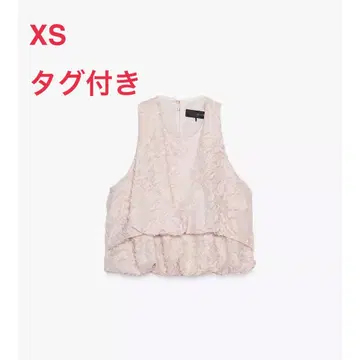 ZARA 프린지 퍼프 상의 XS