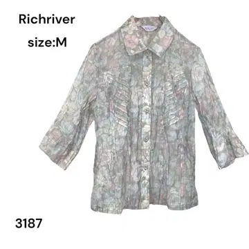 Richriver 리치리버 셔츠 블라우스 긴팔 꽃무늬 상의 M