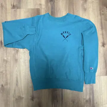 (레어 컬러) 90s 리버스 위브 터콰이즈 Champion 자수 택