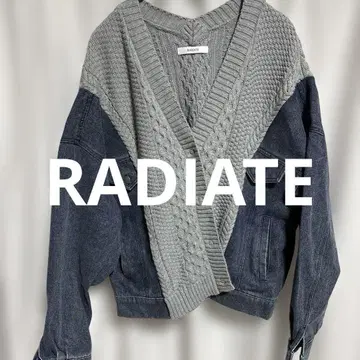 RADIATE 이소재 믹스 가디건 데님 니트 야마다야