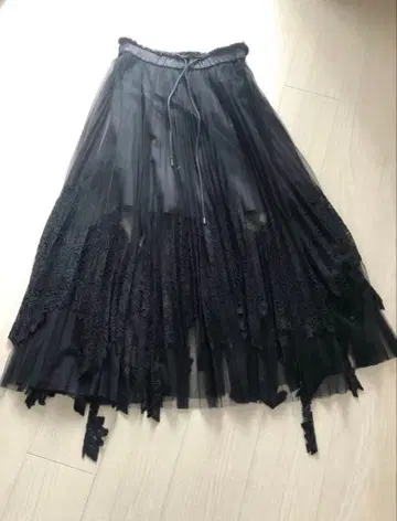 Sacai 사카이 롱 스커트 블랙 레이스 1