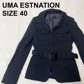 유마 에스트네이션 벨트 달린 자켓 숏코트 오픈 카라 (9921)
