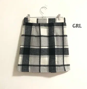 GRL 미니 스커트 무릎 위 스커트 가을/겨울 체크 허리밴딩 a4376