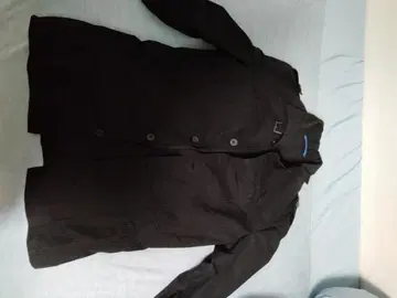 블랙 스트라이프 피 코트