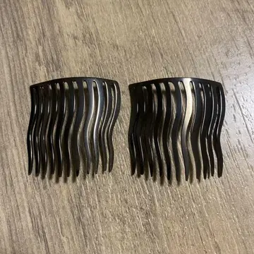 콜렛 마루프 웨이브 헤어핀 2개 세트 광택 있는 블랙