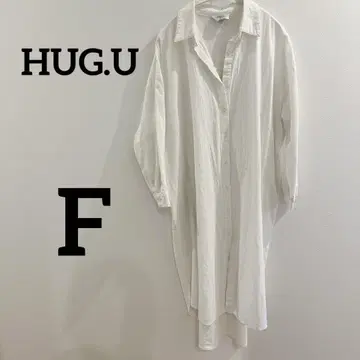 HUG.U [ F ] 화이트 셔츠 원피스 롱 원피스 화이트 긴팔 셔츠