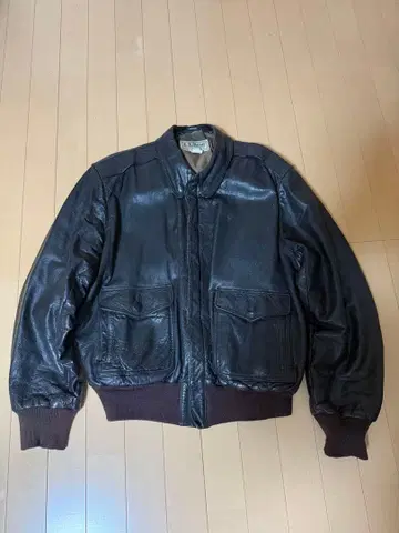 80s L.L.BEAN A-2 타입 가죽 자켓 명작 골든 사이