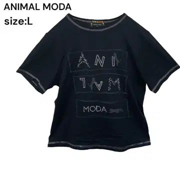 ANIMAL MODA T셔츠 상의 반팔 L 블랙 면