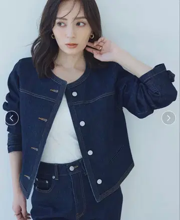 anuans 아뉴앙스 노카라 데님 자켓/머신 워셔블