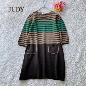 JUDY 주디 [ M ] 스트라이프 니트 원피스 튜닉 기장 캐주얼