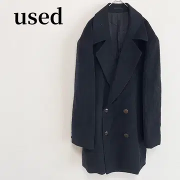 used 구제 의류 캐시미어 100% 코트 블랙 엘레강트 빈티지 코디